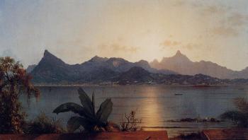 Martin Johnson Heade : Sunset, Harbor at Rio